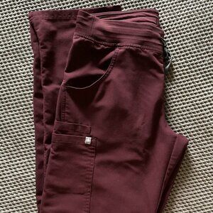 FIGS small burgundy pant